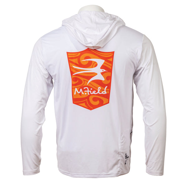 Rave Review MIKE FIELD RED SHIELD LONG SLEEVE HOODED SUNSHIRT – Raw ElementsUSA