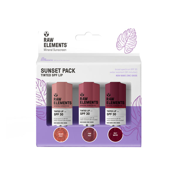 rave review SPF 30 TINTED LIP SUNSET .15 oz - 3 Pack – Raw ElementsUSA