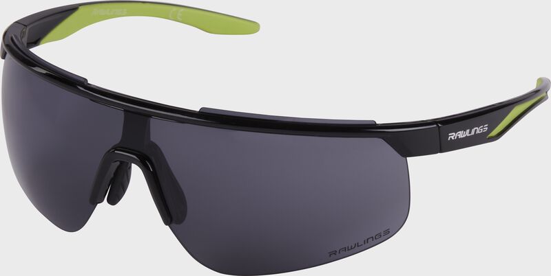 rawlings Adult Black Half-Rim Rectangle Shield Sunglasses