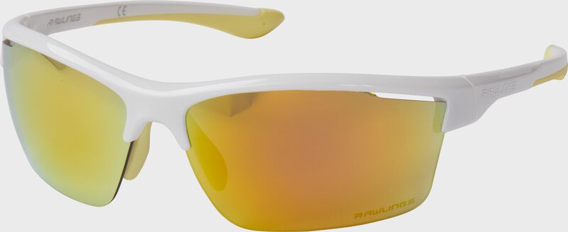 rawlings Adult White/Orange Half-Rim Blade Sunglasses