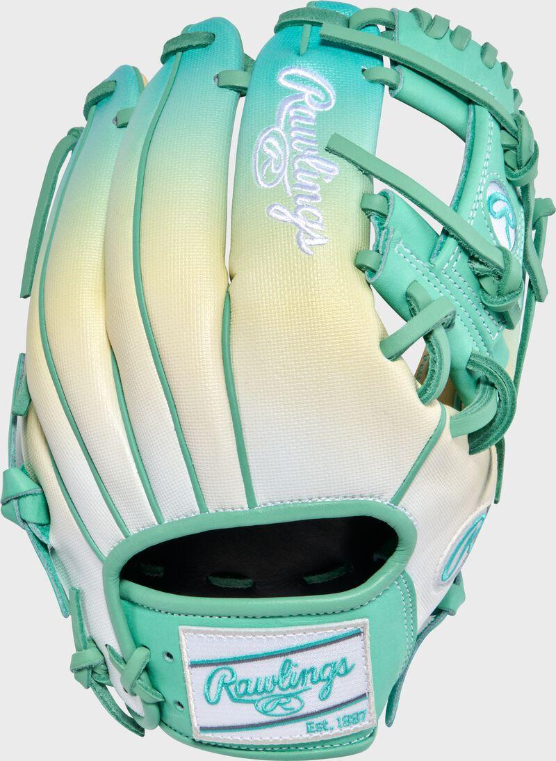 Rawlings Exclusive Heart Of The Hide 11.25-Inch Pink/Columiba Blue Infield Glove Right Hand Throw