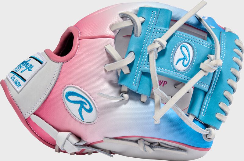 Rawlings Exclusive Heart Of The Hide 11.5-Inch Pink/Columbia Blue Infield Glove Right Hand Throw