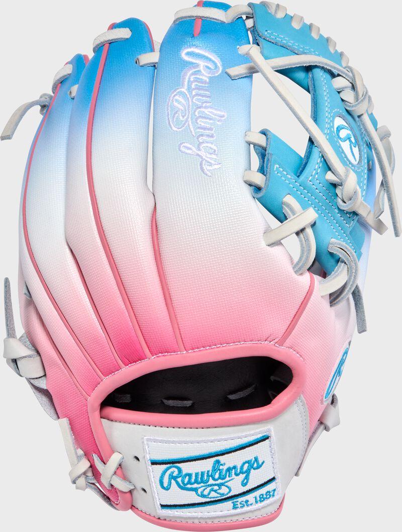 Rawlings Exclusive Heart Of The Hide 11.5-Inch Pink/Columbia Blue Infield Glove Right Hand Throw