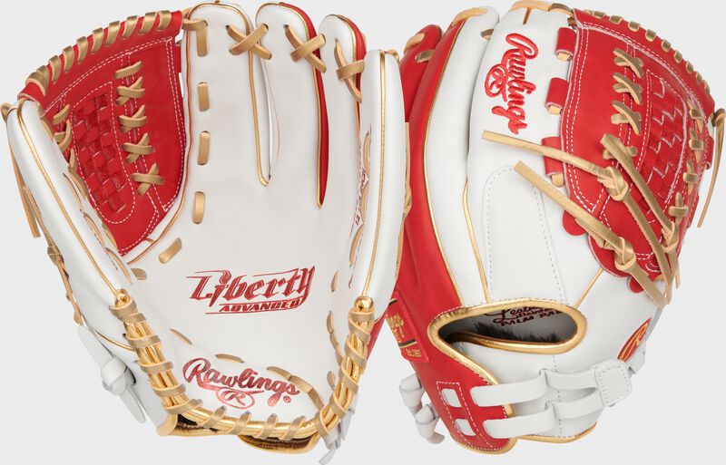 rawlings Liberty Advanced Color Series 12.5 in Fastpitch Glove White/Scarlet