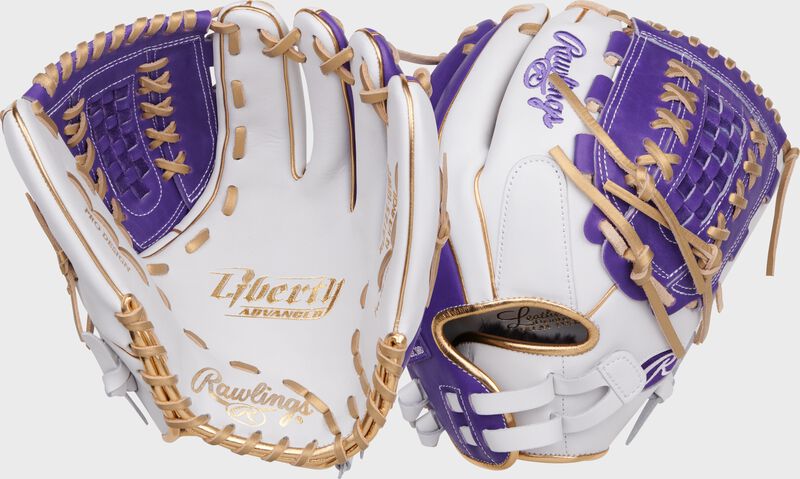 rawlings Liberty Advanced Color Series 12.5 in Fastpitch Glove White/Purple rawlings Liberty Advanced Color Series 12.5 in Fastpitch Glove White/Purple