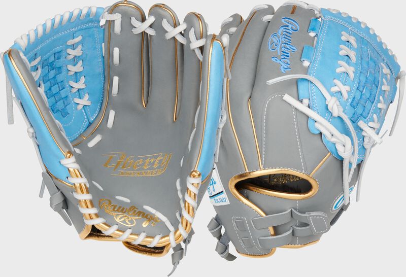 rawlings Liberty Advanced Color Series 12.5 in Fastpitch Glove Gray/Columbia Blue