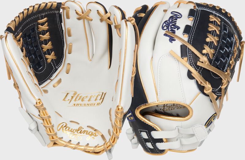 rawlings Liberty Advanced Color Series 12.5 in Fastpitch Glove White/Navy rawlings Liberty Advanced Color Series 12.5 in Fastpitch Glove White/Navy