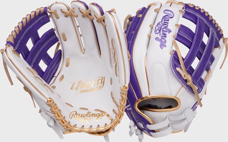 rawlings Liberty Advanced Color Series 12.75 in Outfield Glove White/Purple rawlings Liberty Advanced Color Series 12.75 in Outfield Glove White/Purple