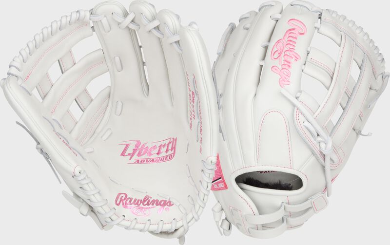 rawlings Liberty Advanced Color Series 12.75 in Outfield Glove White/Pink rawlings Liberty Advanced Color Series 12.75 in Outfield Glove White/Pink