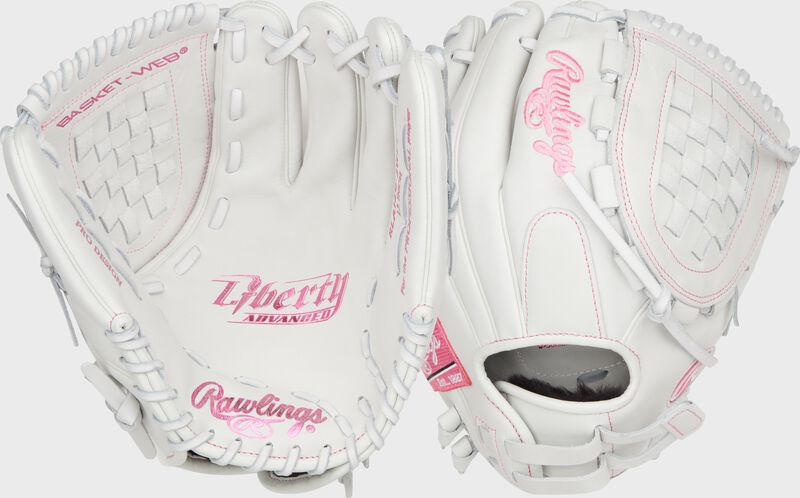 rawlings Liberty Advanced Color Series 12 in Fastpitch Glove White/Pink rawlings Liberty Advanced Color Series 12 in Fastpitch Glove White/Pink