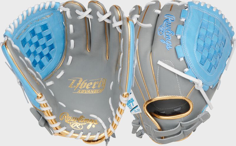 rawlings Liberty Advanced Color Series 12 in Fastpitch Glove Gray/Columbia Blue