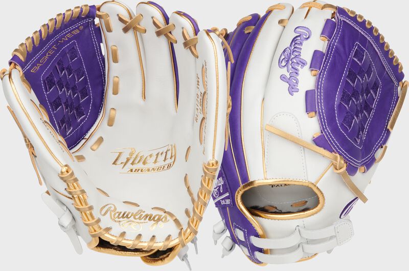 rawlings Liberty Advanced Color Series 12 in Fastpitch Glove White/Purple rawlings Liberty Advanced Color Series 12 in Fastpitch Glove White/Purple