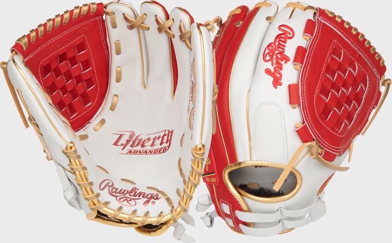 rawlings Liberty Advanced Color Series 12 in Fastpitch Glove White/Scarlet rawlings Liberty Advanced Color Series 12 in Fastpitch Glove White/Scarlet