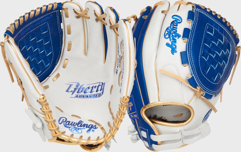 rawlings Liberty Advanced Color Series 12 in Fastpitch Glove White/Royal rawlings Liberty Advanced Color Series 12 in Fastpitch Glove White/Royal
