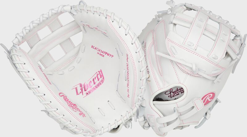 rawlings Liberty Advanced Color Series 34 in Catcher's Mitt White/Pink