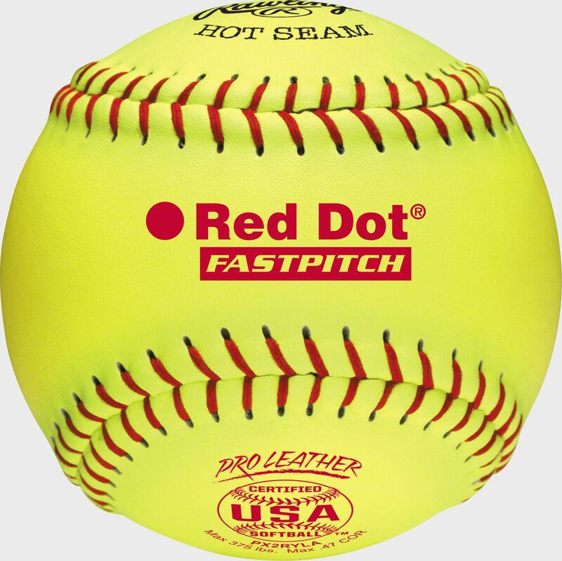 rawlings Rawlings 12-Inch Pro Leather Red Dot USA Fastpitch Softball Dozen