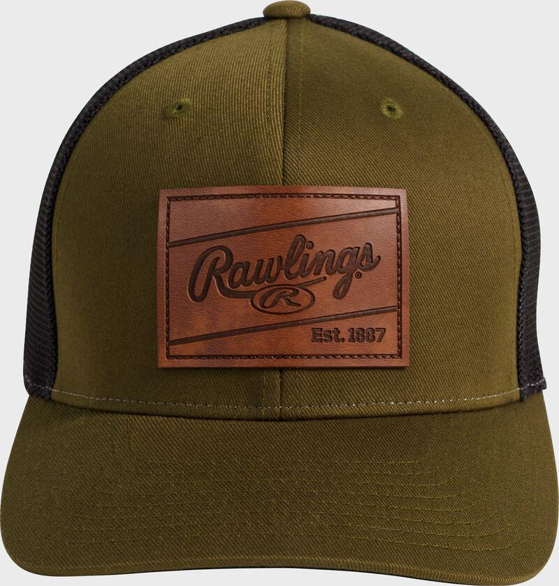 Rawlings Rawlings Leather Patch Snapback Hat Dark Green