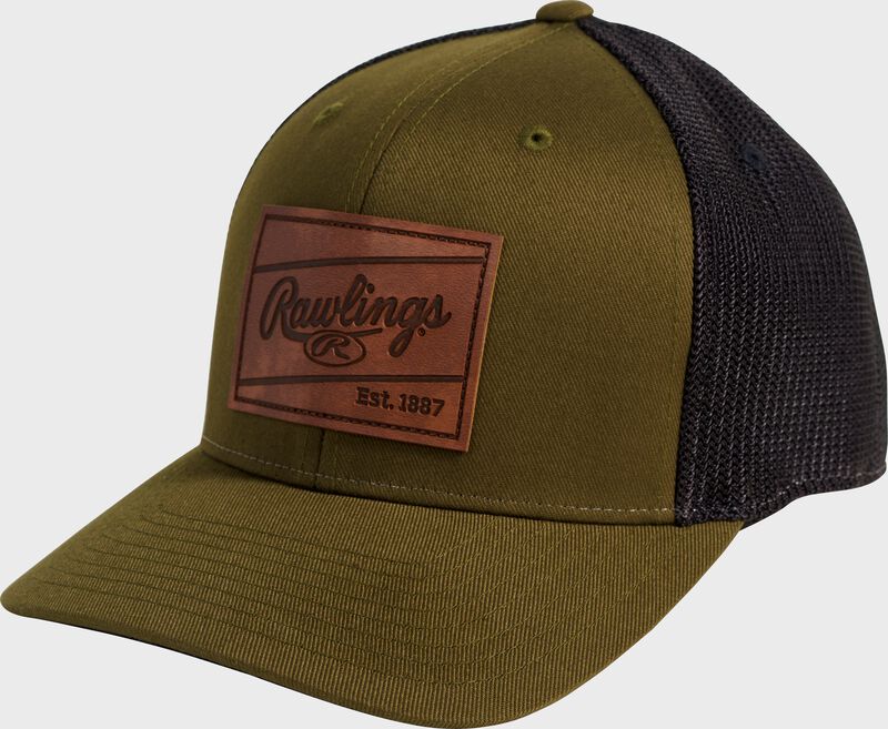 rawlings Rawlings Leather Patch Snapback Hat Dark Green