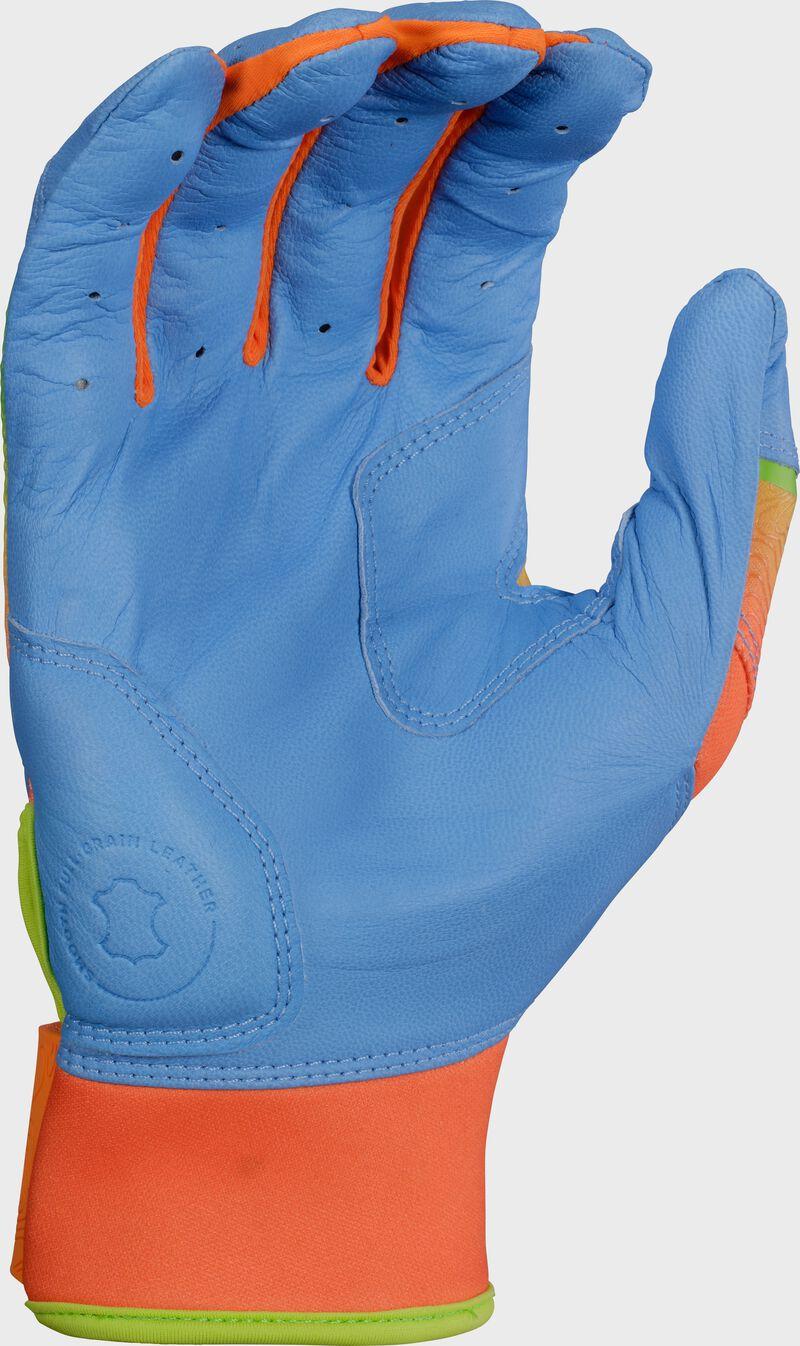 Rawlings Rawlings Workhorse Columbia Blue/Orange Adult Fun Burst Batting Gloves