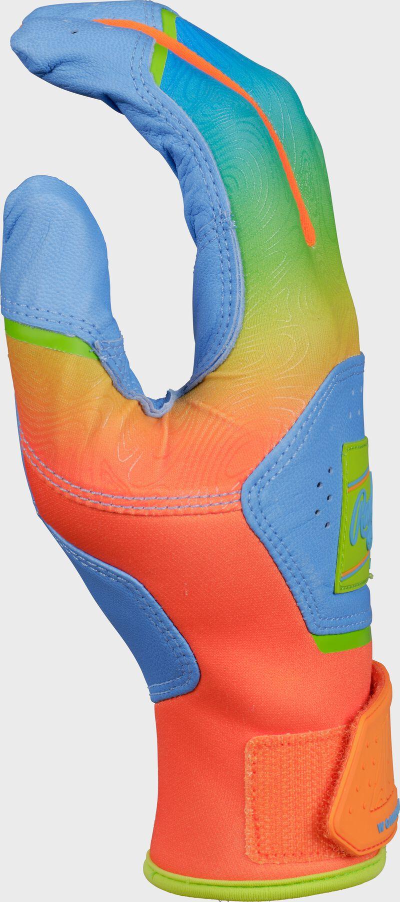 Rawlings Rawlings Workhorse Columbia Blue/Orange Adult Fun Burst Batting Gloves