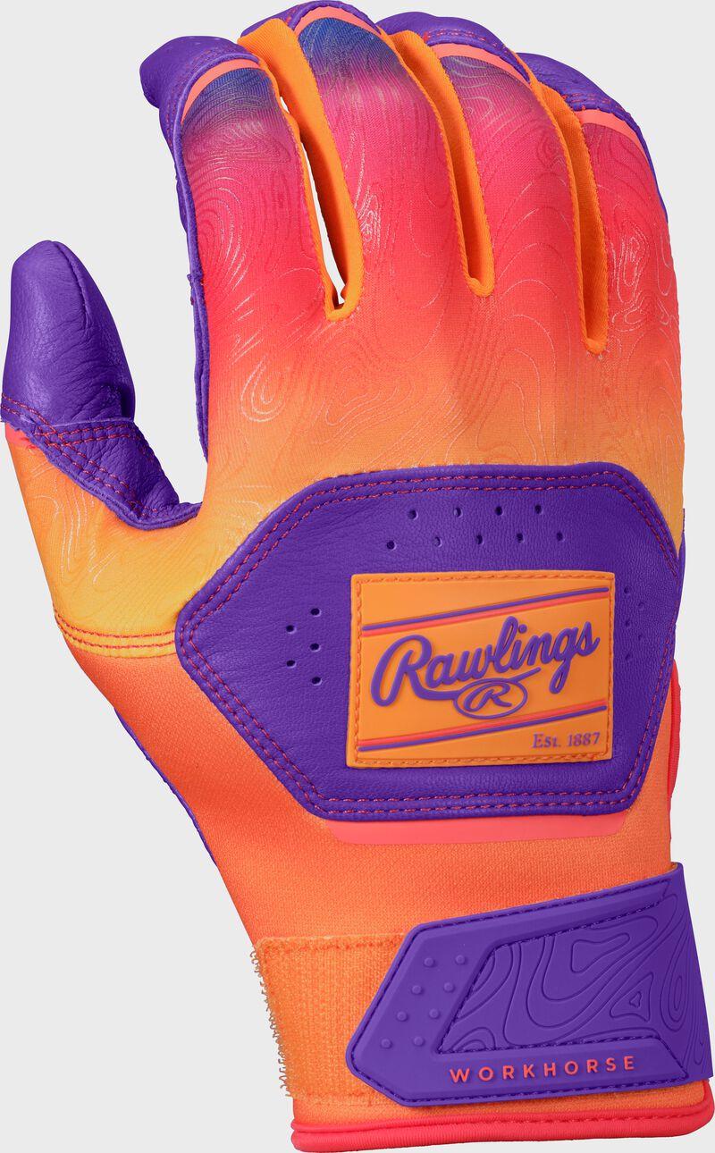 Rawlings Rawlings Workhorse Purple/Orange Adult Fun Burst Batting Gloves