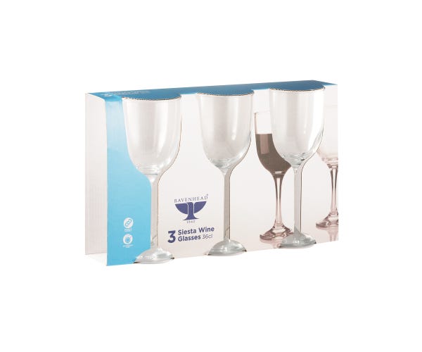 Rayware Essentials Siesta Sleeve 3 Wine Glasses 36cl