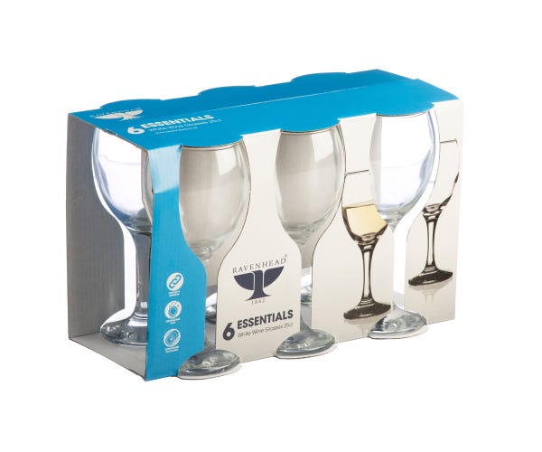 Rayware Essentials Sleeve 6 White Wine Glasses 25cl