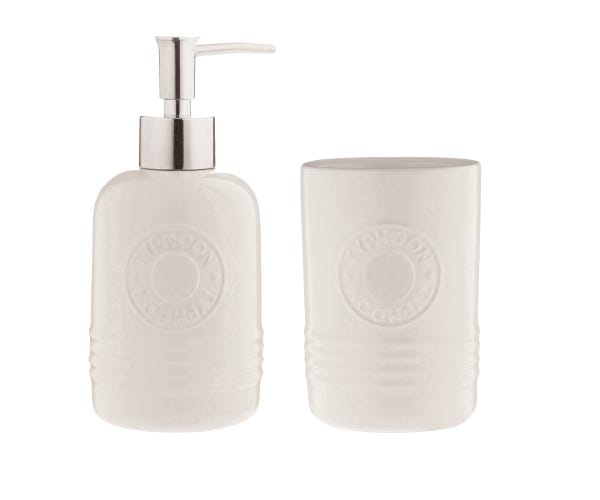 rayware Living Cream Soap Dispenser And Tumbler Set