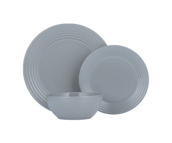 rayware Living Grey 12pc Set M/O Dinnerset In Giftbox