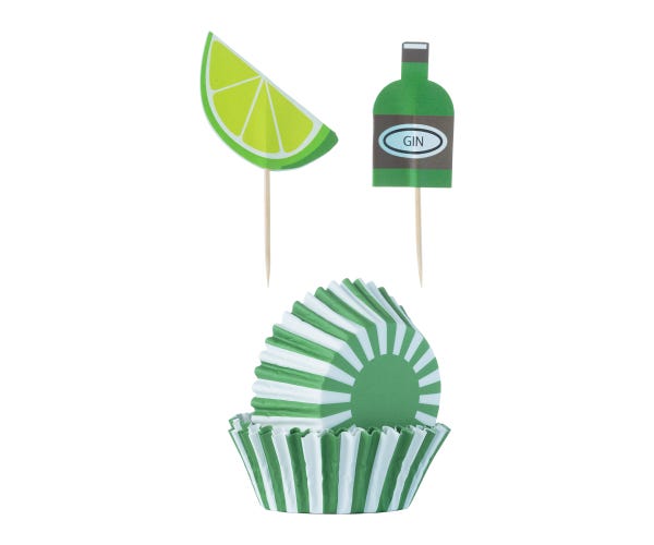 rayware 48 Gin & Tonic Cupcake Case & Toppers