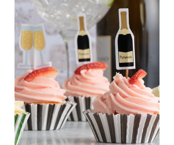 Rayware 48 Prosecco Cupcake Case & Toppers