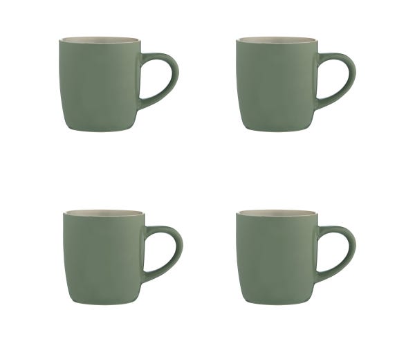 rayware Accent Sleeve Of 4 Mugs Sage Green