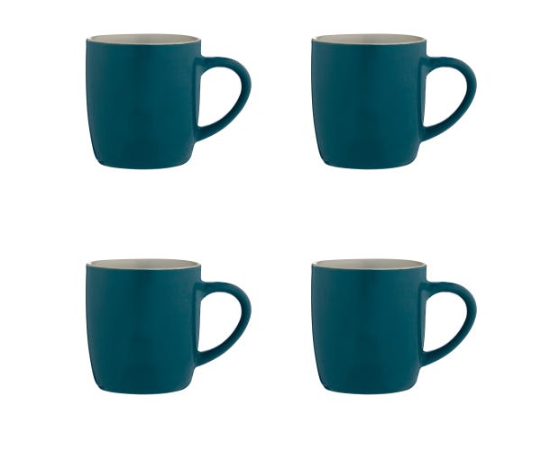rayware Accent Sleeve Of 4 Mugs Teal