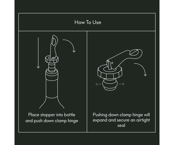 rayware Barware 2pce Clamp Bottle Stopper Gift Set