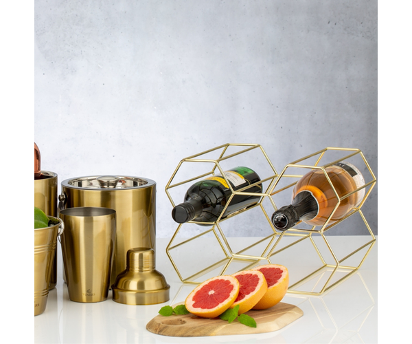 rayware Barware Gold Bottle Rack