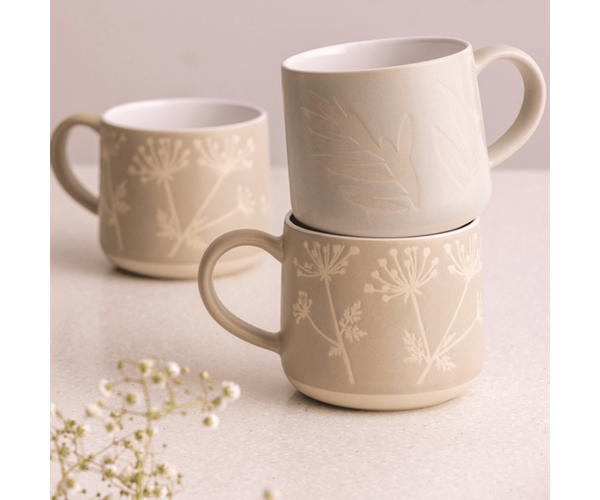 Rayware Botanical Olive Leaf Grey Mug