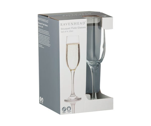 Rayware Bouquet Set Of 4 Flute Glasses 20cl