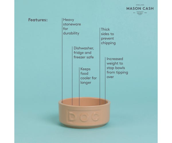 Rayware Cane Lettered Dog Bowl 13cm