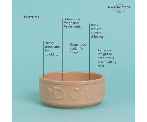 Rayware Cane Lettered Dog Bowl 18cm