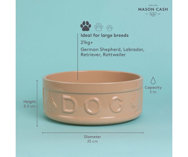 Rayware Cane Lettered Dog Bowl 25cm