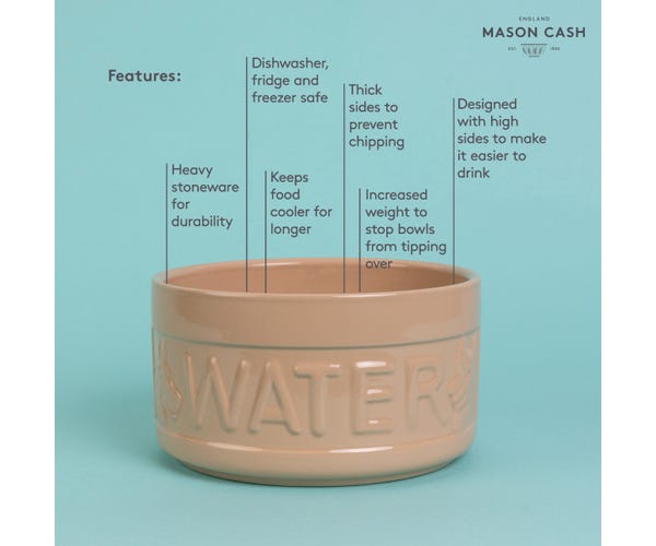 Rayware Cane Lettered Dog Water Bowl 20cm