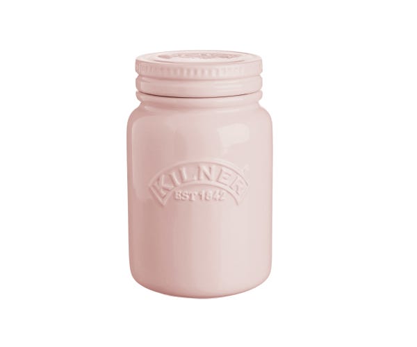 rayware Ceramic Push Top Dusty Pink Jar 0.6 Litre