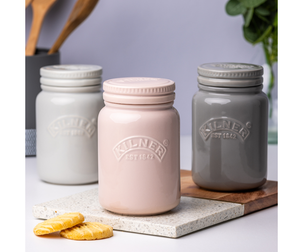 Rayware Ceramic Push Top Storage Jar Morning Mist