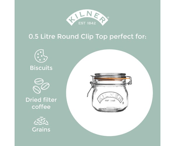 rayware Clip Top Round Jar 0.5 Litre