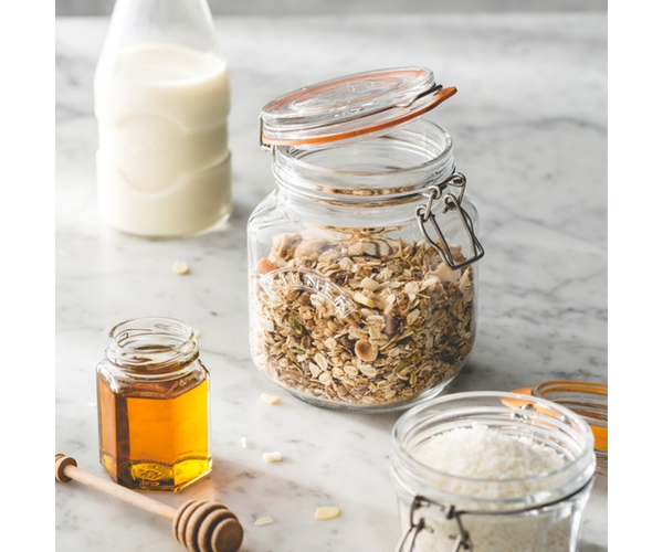 Rayware Clip Top Square Jar 1 Litre