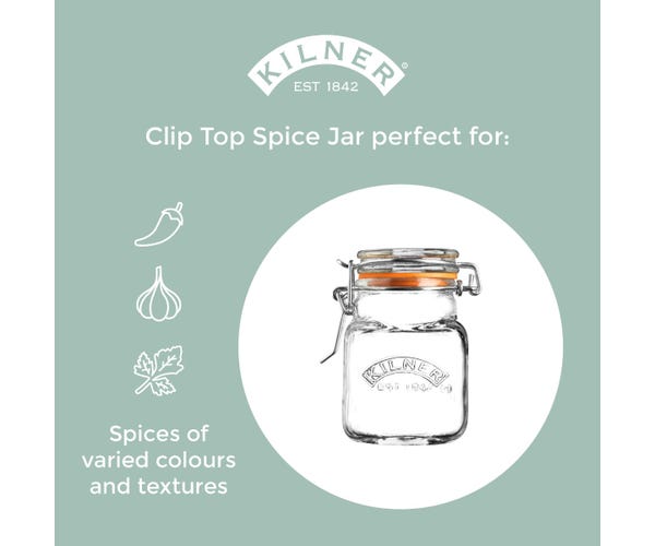 rayware Clip Top Square Spice Jar 70ml