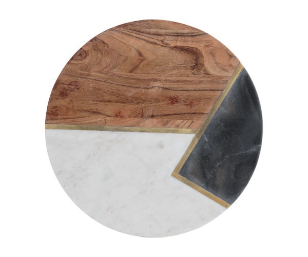 Rayware Elements Marble/Acacia Round Serve Board