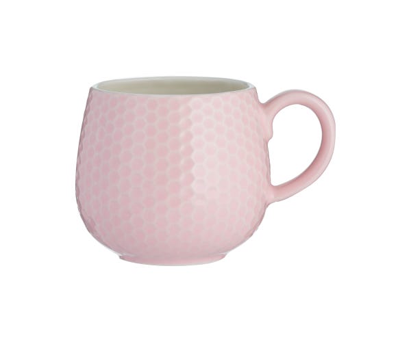 rayware Embossed Honeycomb Pink Mug 350ml
