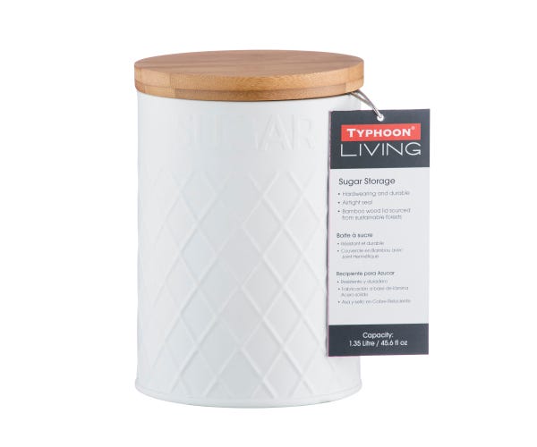 rayware Embossed White Sugar Storage