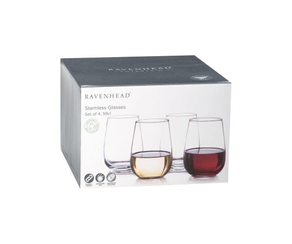 Rayware Entertain Set Of 4 Stemless Glasses 59cl
